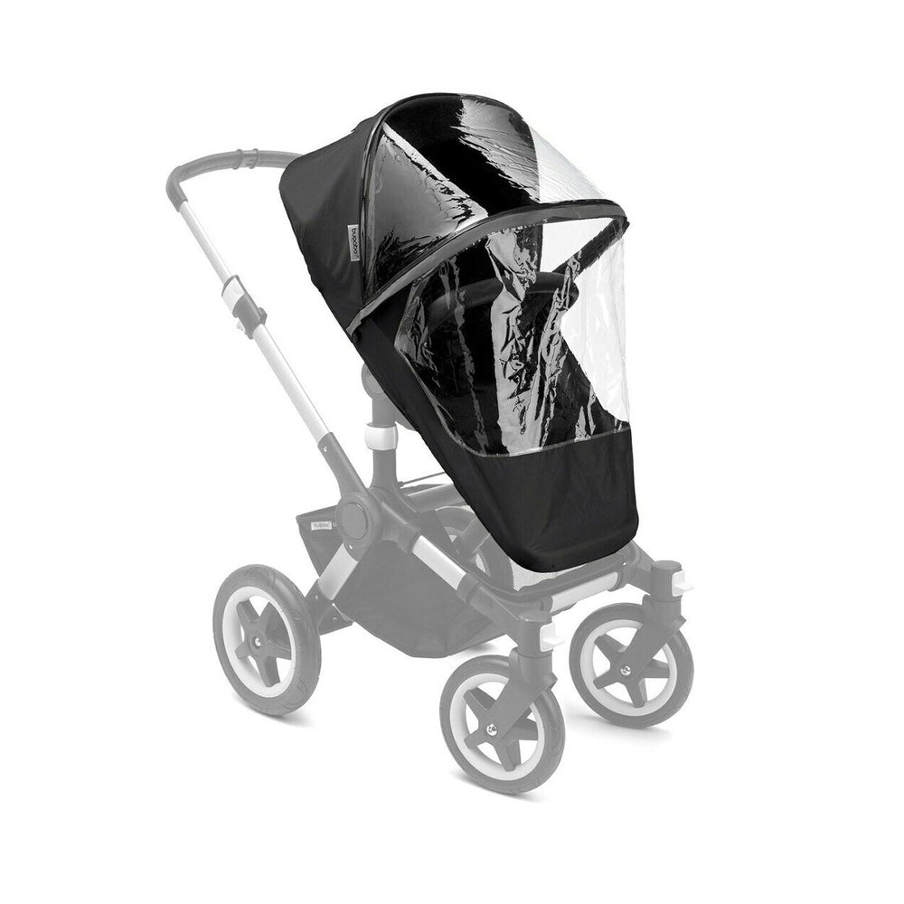 BUGABOO Bugaboo Donkey/Buffalo/Runner High Performance Raincover Black clear plastic panels with black fabric trim and borders img 1/2