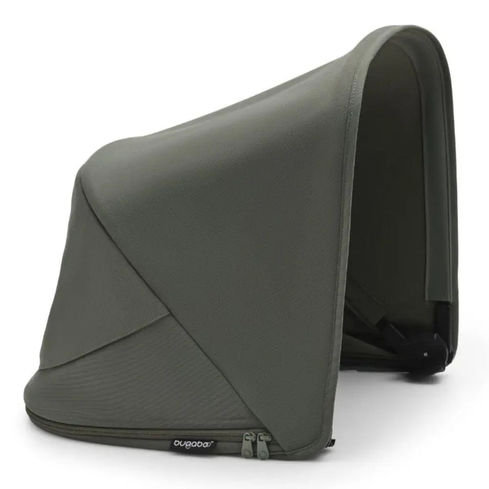 Bugaboo Fox 5 Sun Canopy in gray fabric, shown with dual zippers along the edge.