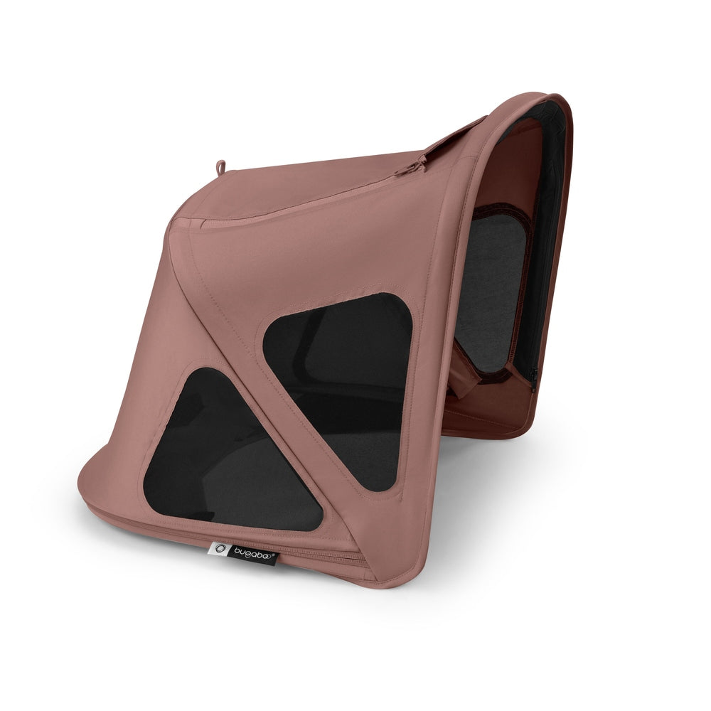 Bugaboo Fox/Kangaroo Breezy Sun Canopy in Mauve Pink with triangular black mesh windows