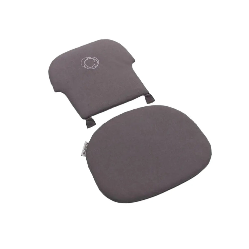 Bugaboo Giraffe Baby Pillow Set, grey two-piece cushions for head and body support, shown side by side.