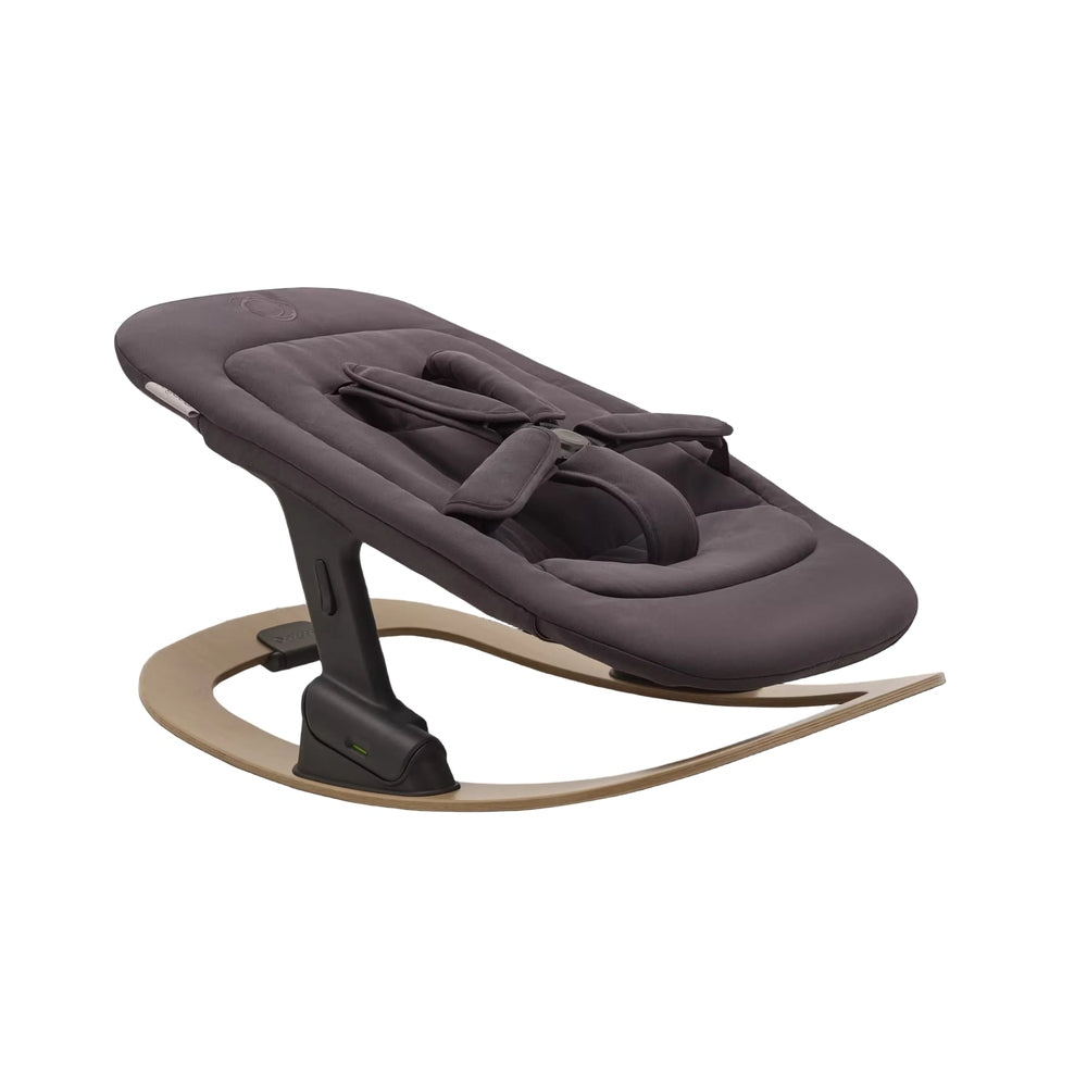 Bugaboo Giraffe Baby Rocker in Charcoal Gray with Natural Wood Rocker Base