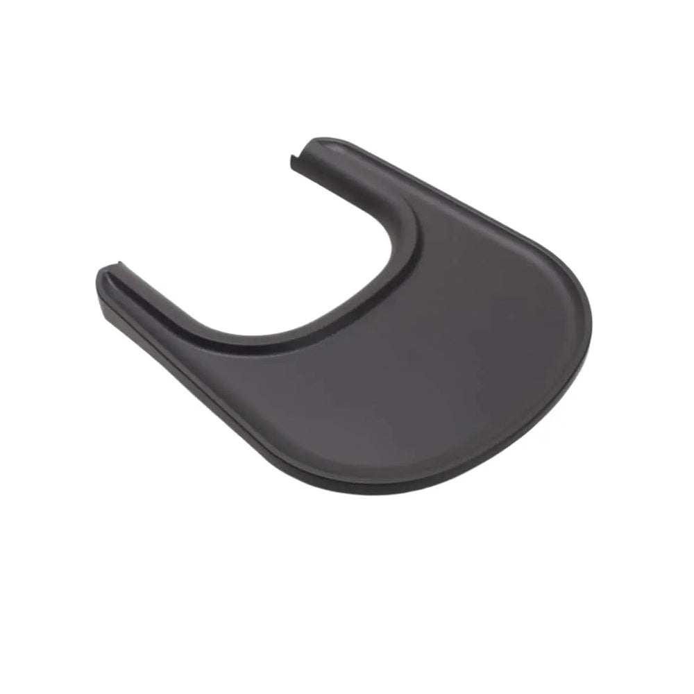 Bugaboo Giraffe Tray, dark gray plastic high-chair tray ready for mealtime with Bugaboo Giraffe.