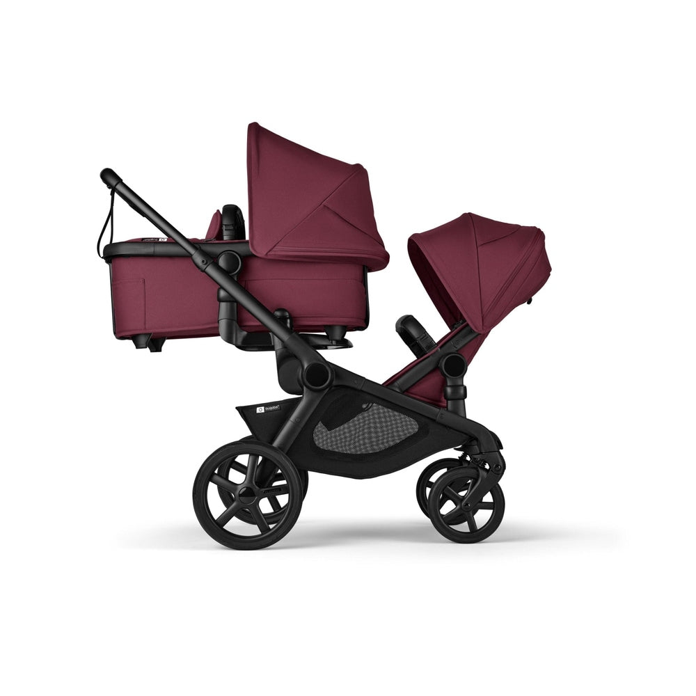 Bugaboo Kangaroo Upper Newborn Adapter in burgundy with bassinet and seat for stroller