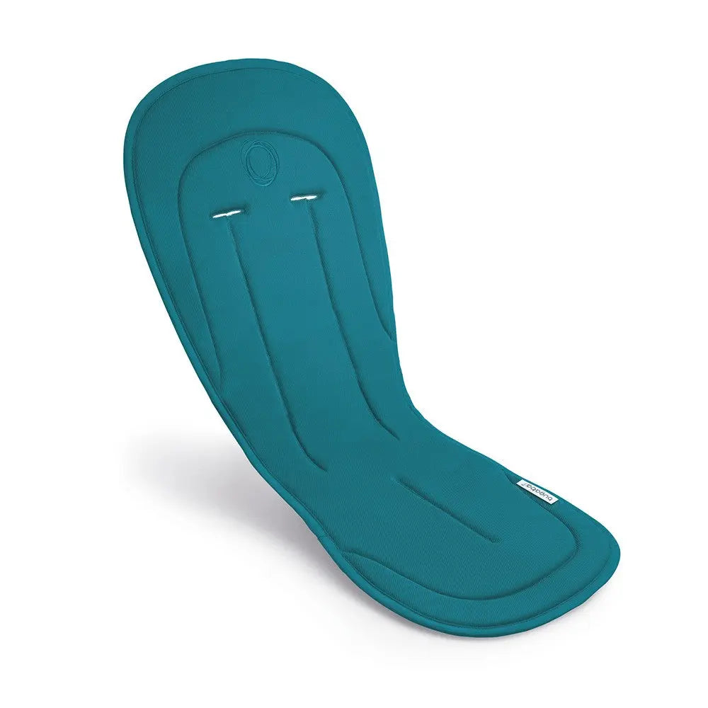 BUGABOO Seat Liner teal padded fabric cushions baby in stroller, protecting seats.