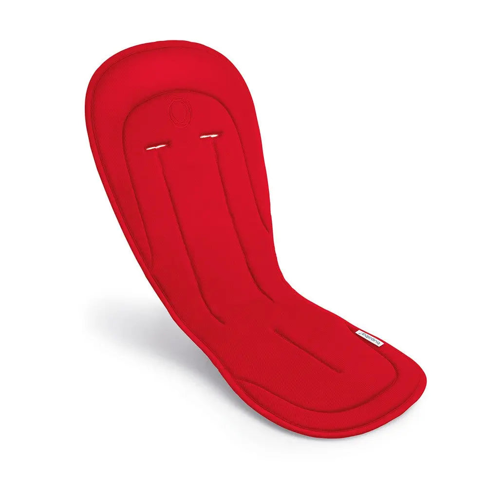 Bugaboo Seat Liner red padded fabric insert prepared for stroller interior, boosting baby comfort.