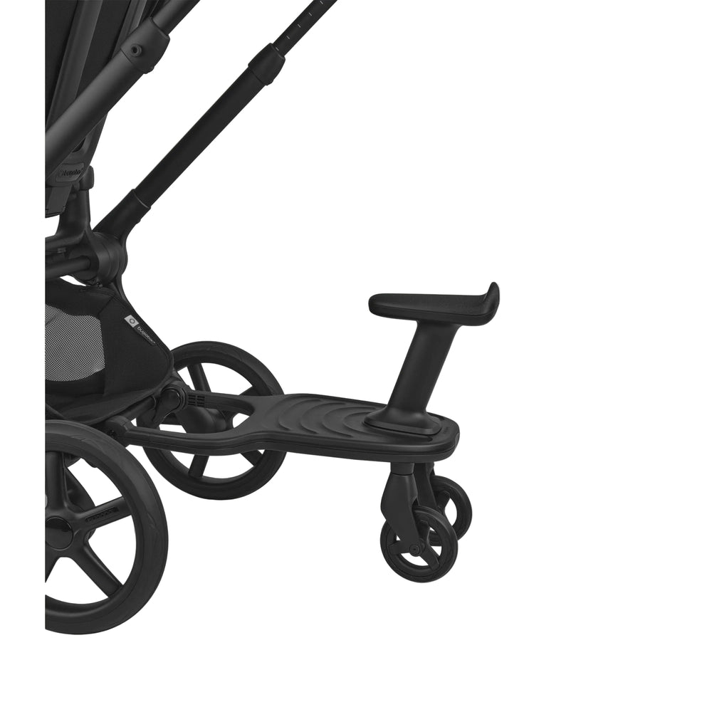 Bugaboo Wheeled Board, a black standing platform with wheels attached to a stroller for a second rider.