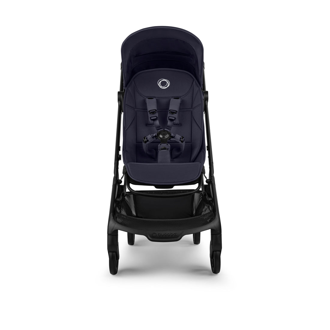 Bugaboo Butterfly 2 Plus Lightweight Travel Stroller in Deep Indigo upright seat view
