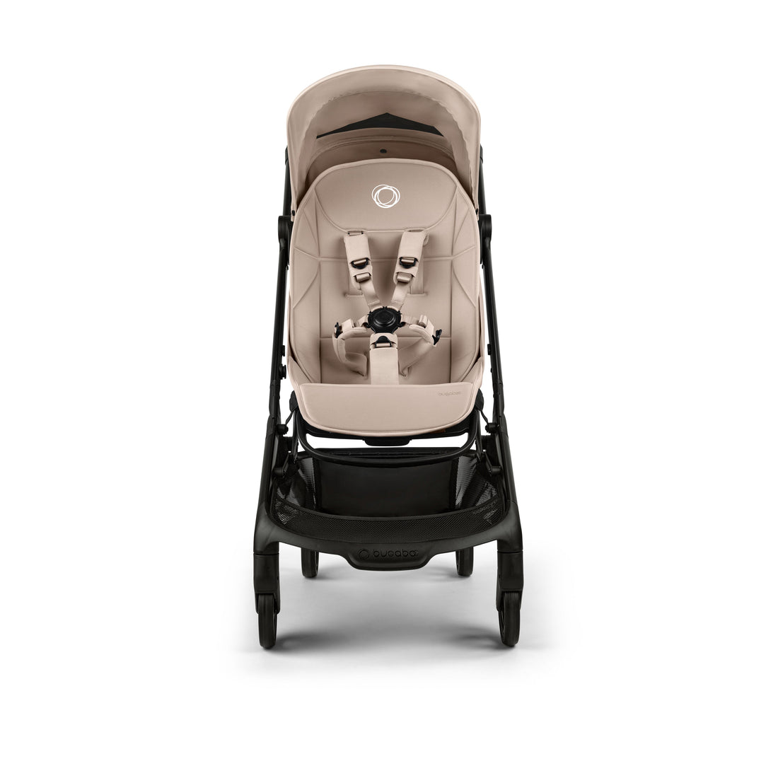 Bugaboo Butterfly 2 Plus Lightweight Travel Stroller in Desert Taupe wheel and suspension detail