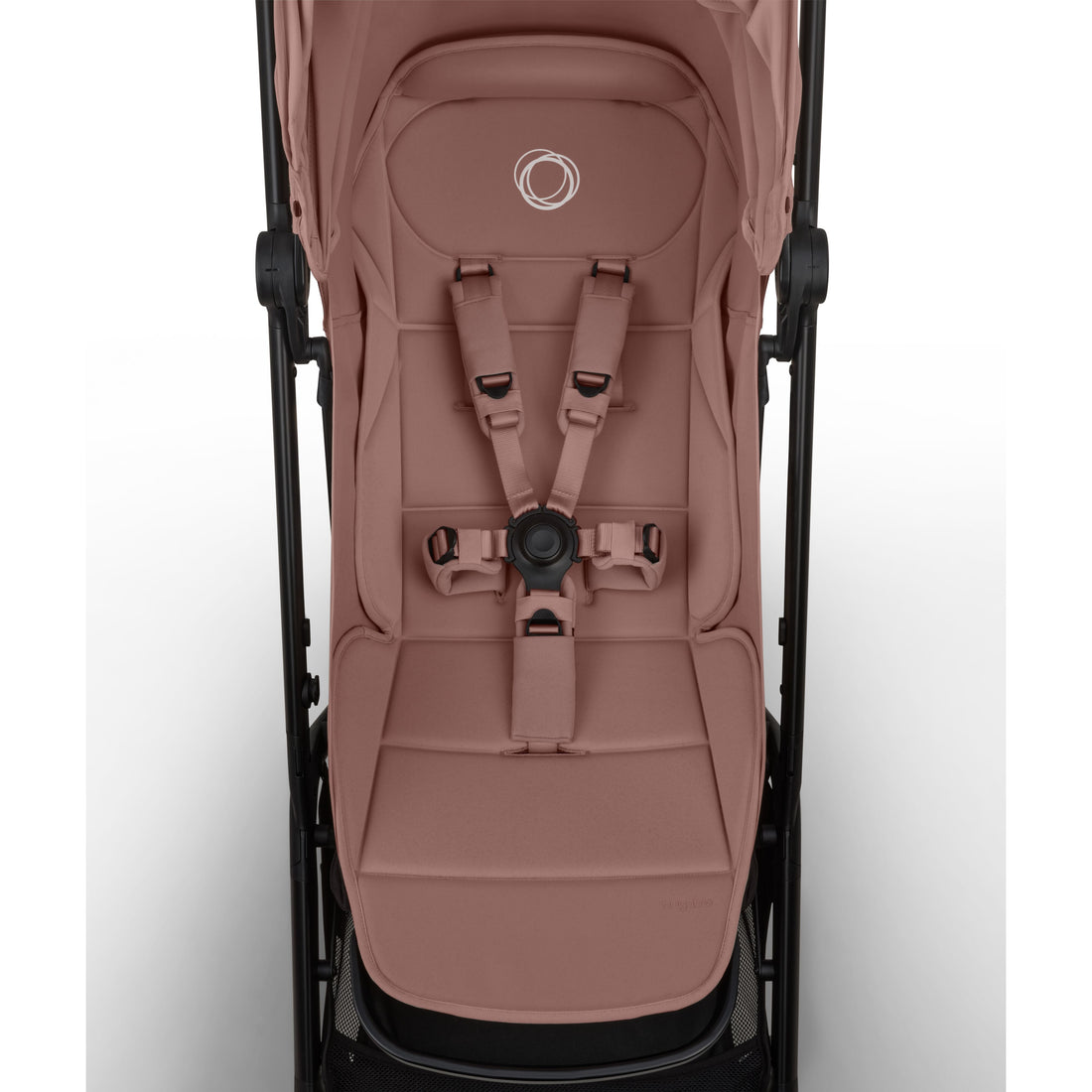 Bugaboo Butterfly 2 Plus Lightweight Travel Stroller in Dusty Pink reclined seat view