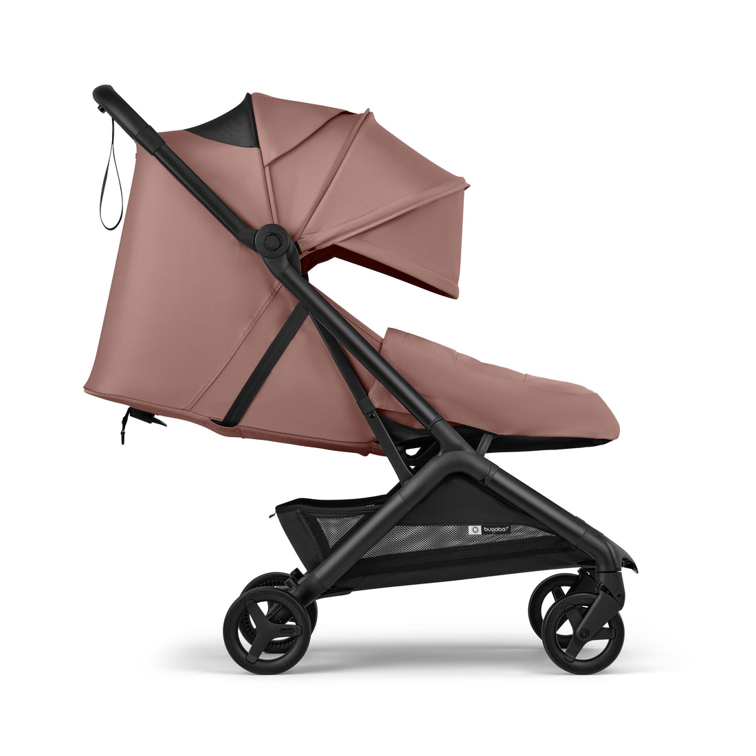Bugaboo Butterfly 2 Plus Lightweight Travel Stroller in Dusty Pink compact fold view