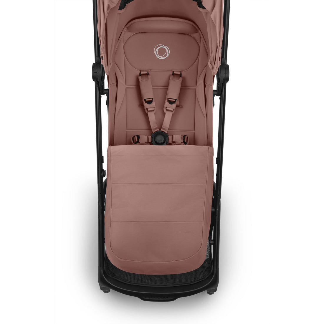Bugaboo Butterfly 2 Plus Lightweight Travel Stroller in Dusty Pink newborn foot cover detail