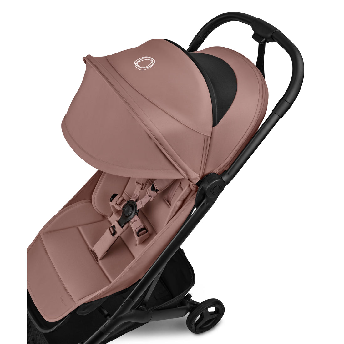 Bugaboo Butterfly 2 Plus Lightweight Travel Stroller in Dusty Pink wheel and suspension detail