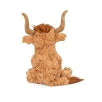 Bukowski Bears Henderson stuffed animal—soft brown plush goat seen from back, with long ears and horns.