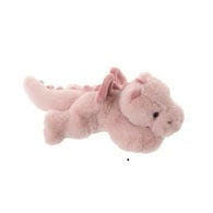 Bukowski Bears Little Drago Ruby stuffed dragon in soft pink with tiny wings, resting on its side.