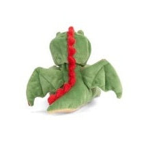 Bukowski Bears Ziggy Dragon stuffed animal, green dragon with red spine and outstretched wings.