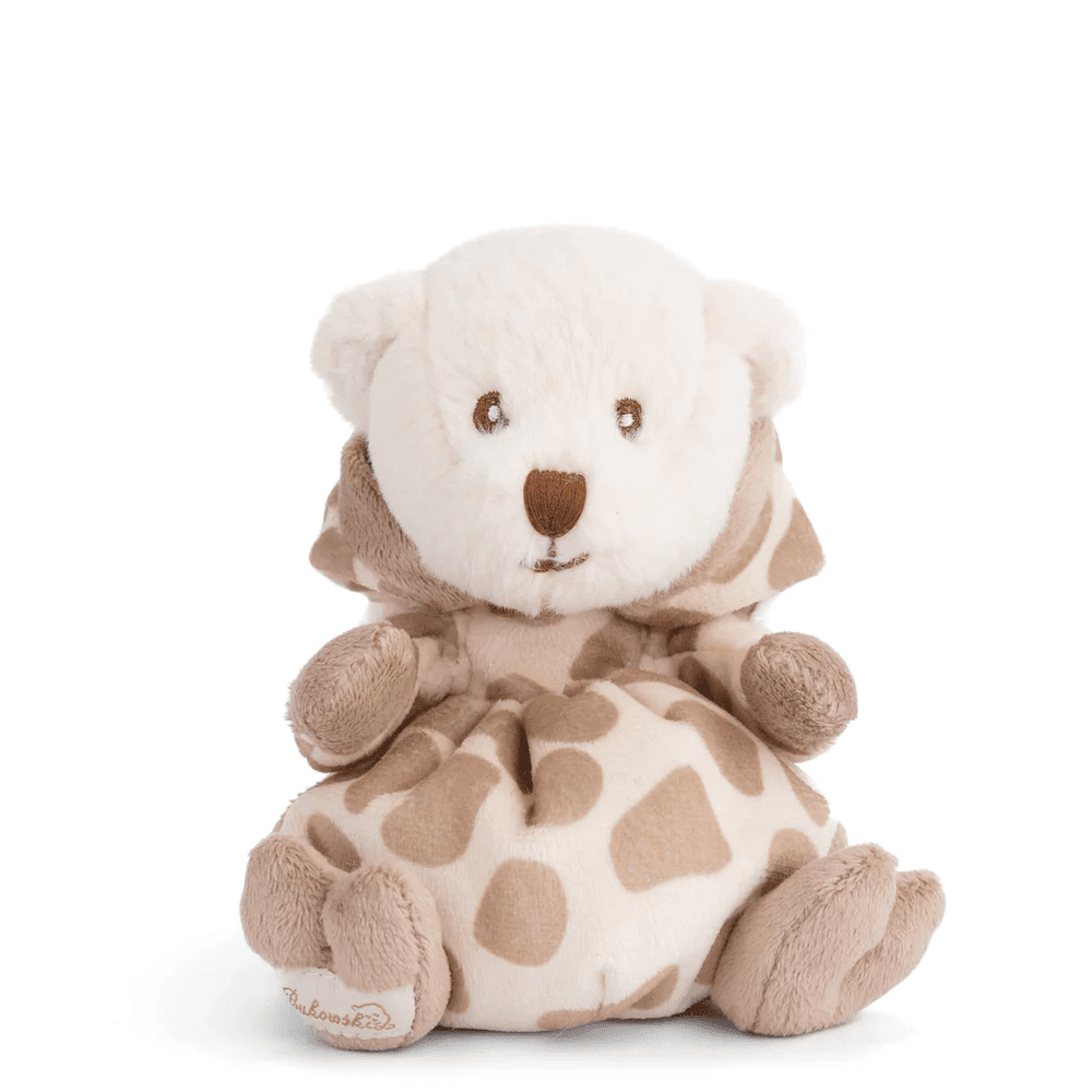 Bukowski Bears Ziggy Giraffe stuffed animal in beige-brown plush, sitting upright with soft paws.