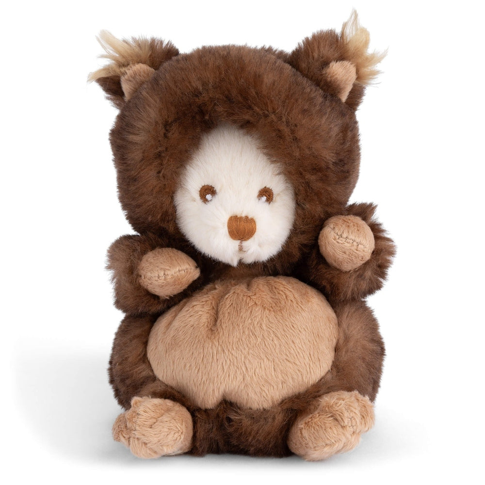Bukowski Bears Ziggy Squirrel stuffed animal sits upright, showing fluffy brown fur, light beige belly, and cute face.