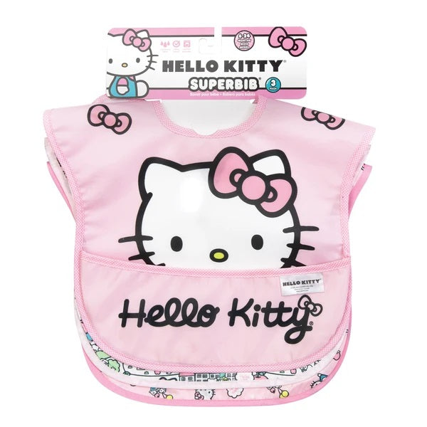 Hello Kitty baby bibs by Bumkins Disney Superbib 3-pack in pink with large Hello Kitty face