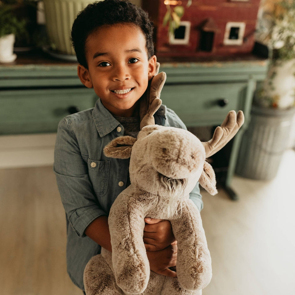 Big Bruce the Moose plush toy by Bunnies By The Bay, 20-inch beige stuffed animal