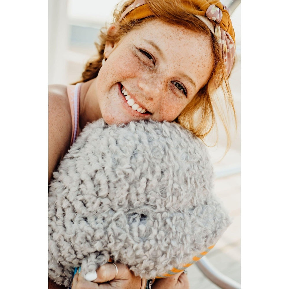 Bartholomew Beluga Whale plush toy by Bunnies By The Bay, soft gray plush

