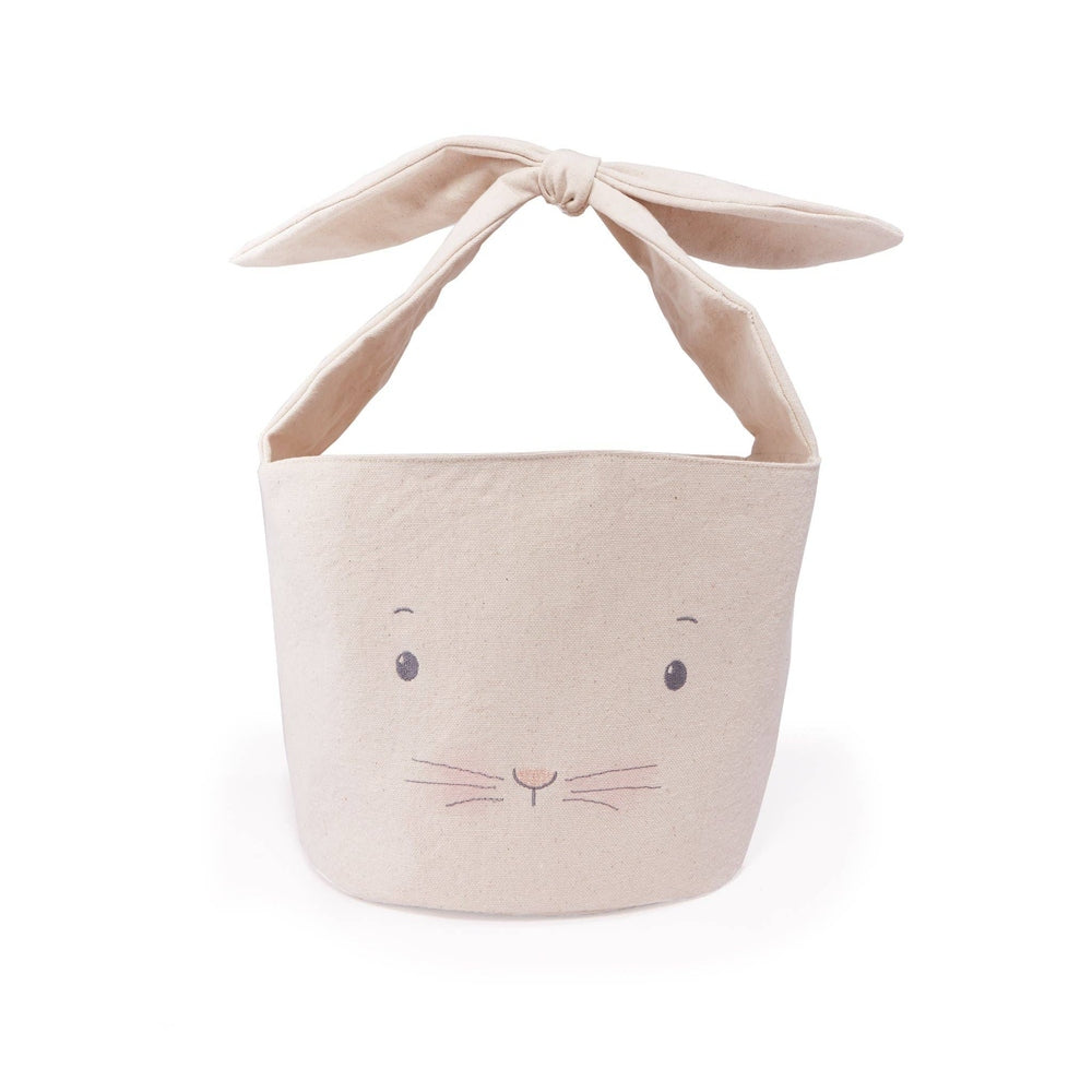 Bunnies By The Bay Bun Bun Bunny Basket cream canvas tote with minimalist bunny face