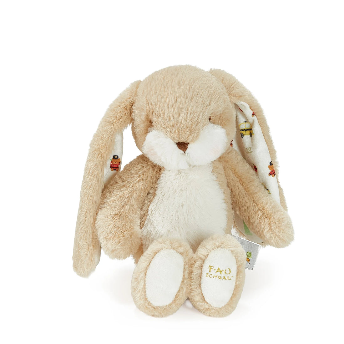 Bunnies By The Bay FAO Schwarz Big Apple NYC Wee Nibble Bunny 10", alternate front view of tan and cream bunny