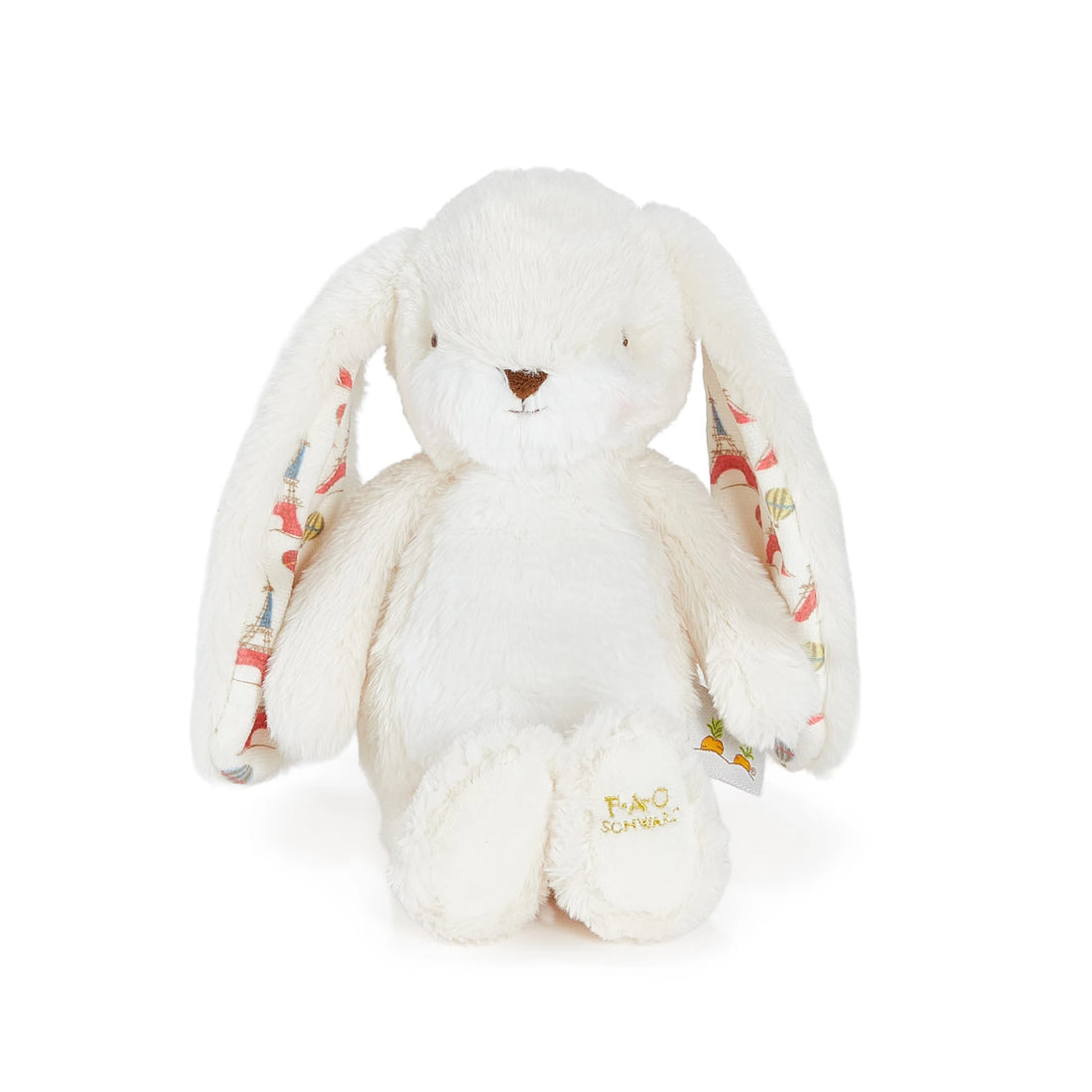 Bunnies By The Bay FAO Schwarz City of Love Wee Nibble Bunny 10", alternate front view with Paris-print ears