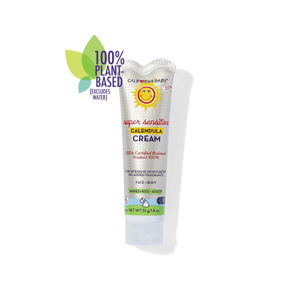 California Baby Super Sensitive Calendula Cream fragrance-free tube, plant-based