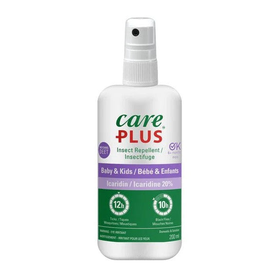 Care Plus Baby & Kids Insect Repellent spray, 200 ml, white bottle with green label