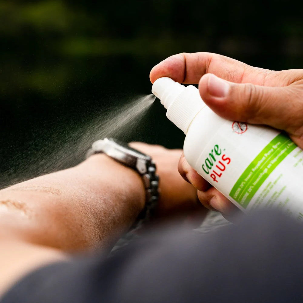 Care Plus Baby & Kids Insect Repellent spray 200 ml applied to forearm