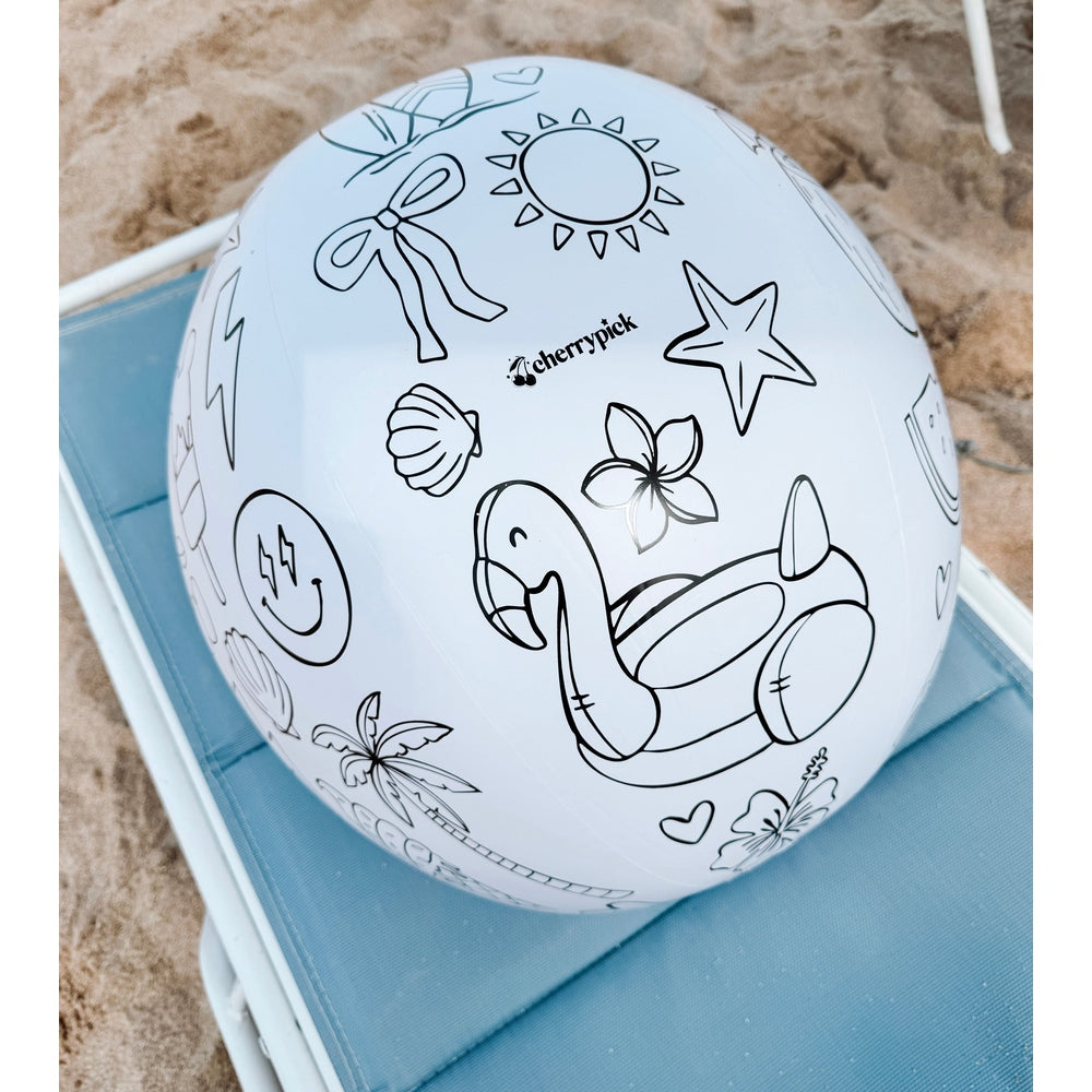 Cherrypick Design Your Own Beach Ball Kit line art ball close up
