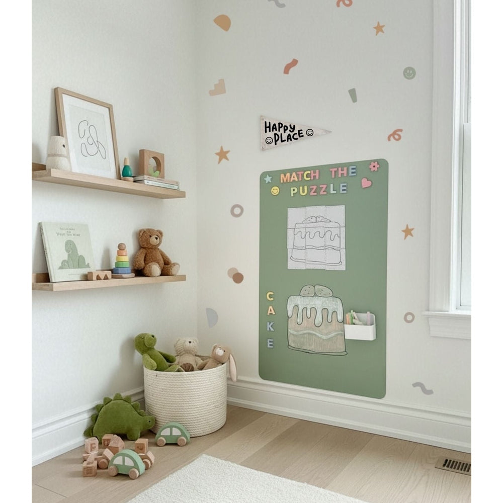 Cherrypick Magic Playwall rectangle magnetic wall decal in Sage Green