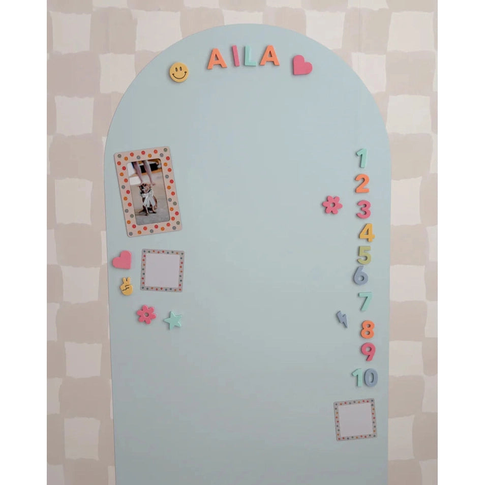 Cherrypick Soft Foam Magnetic Letters & Symbols 150pc Set in Multicolor on light blue board