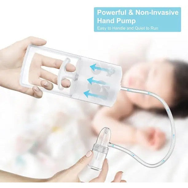 Chiboji nasal aspirator handheld device with clear tubing and silicone nozzle