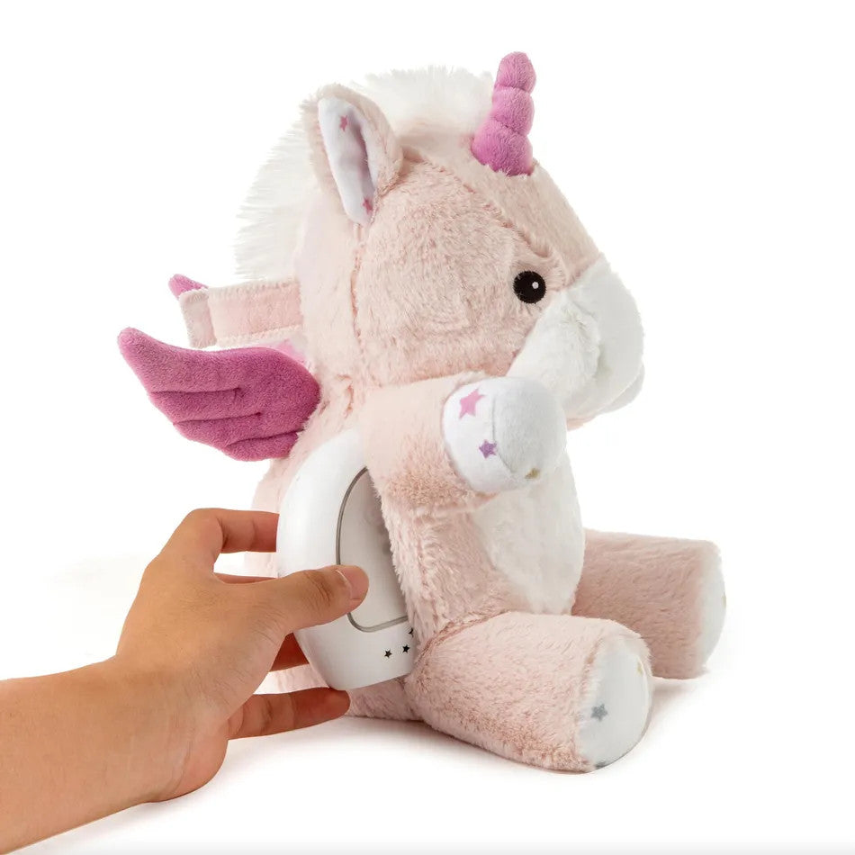 Cloud B Lily the Unicorn plush toy, pink and white with star accents and Love Light feature
