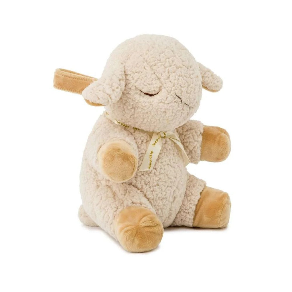Cloud B Sleep Sheep plush toy, cream fleece with tan feet, built-in sound generator