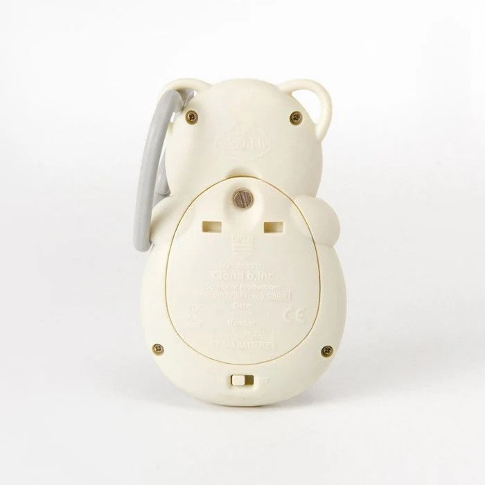 Cloud B Sweet Dreamz On the Go Panda sleep aid, white panda with gray clip handle