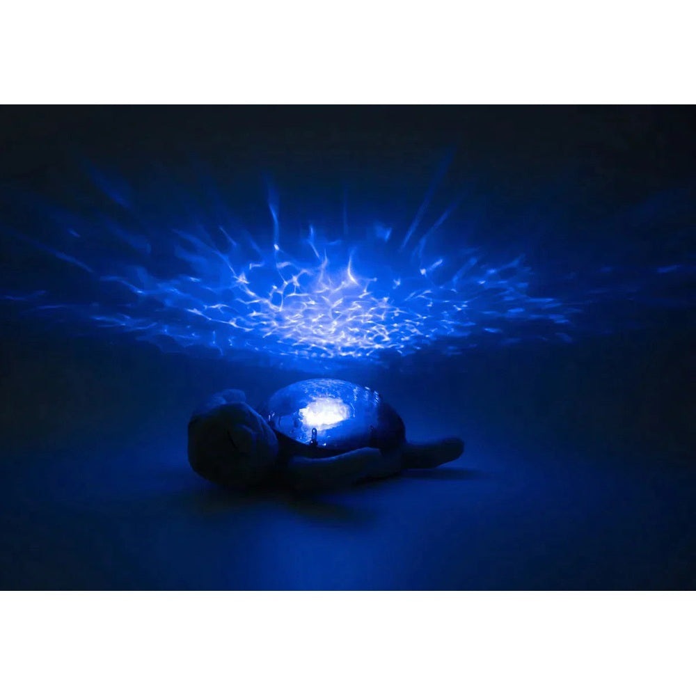 Cloud B Tranquil Turtle green rechargeable sleep aid featuring a blue LED projection