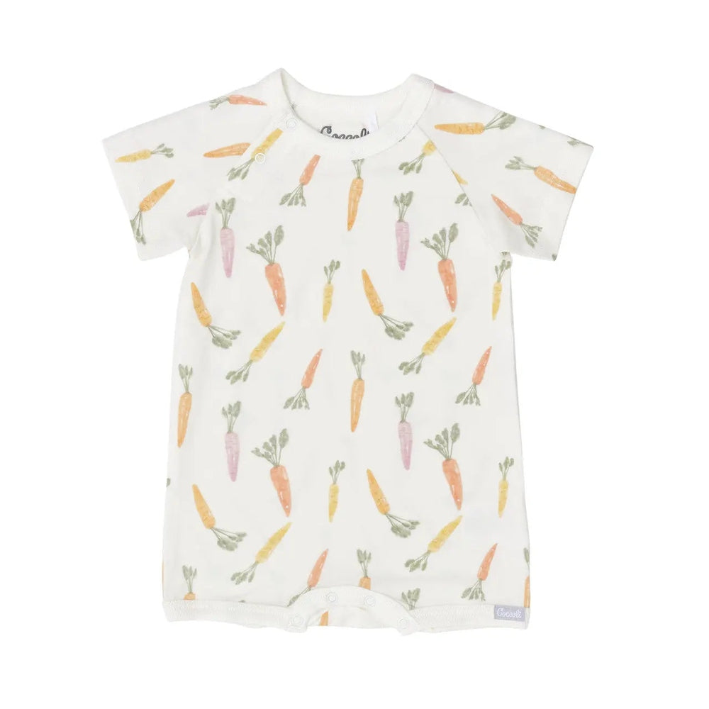 Coccoli Infant Cotton TENCEL™ Modal Romper Carrots On Cream