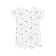 Coccoli Infant Cotton TENCEL™ Modal Romper Farm Animals On Cream