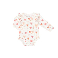 Coccoli Infant Cotton TENCEL™ Modal Romper Hearts On Cream