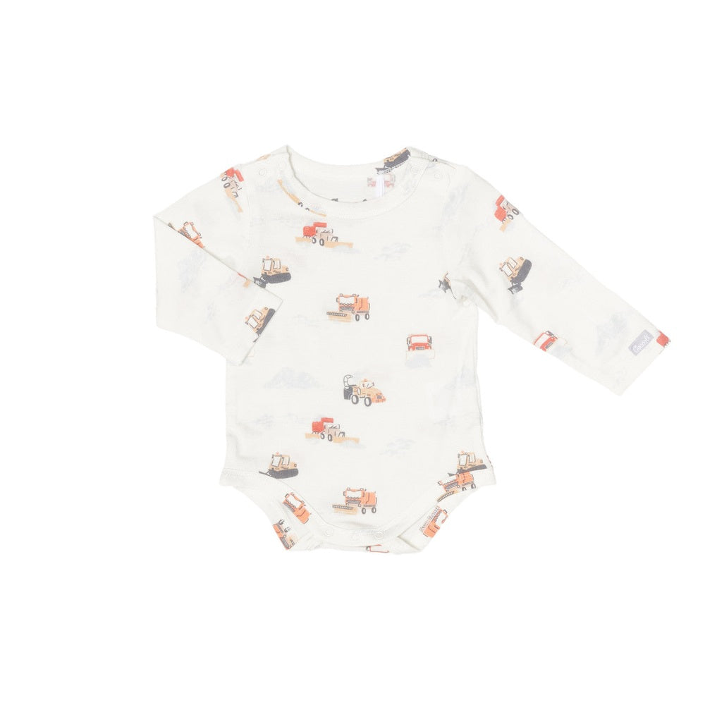 Coccoli Infant Cotton TENCEL™ Modal Romper Snowplows On Cream