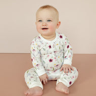 Coccoli Infant Cotton TENCEL™ Modal Unionsuit Floral On Cream