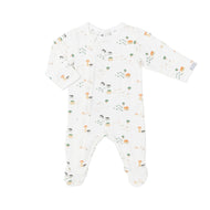 Coccoli Infant Cotton TENCEL™ Modal Zipper Footie Farm Animals On Cream