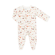 Coccoli Infant Cotton TENCEL™ Modal Zipper Footie Mushrooms On Cream