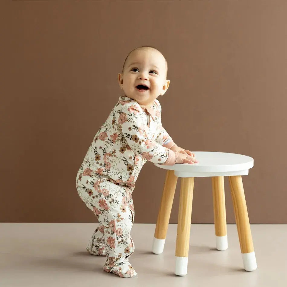 Coccoli Infant Floral Cotton TENCEL™ Modal Zip Footie