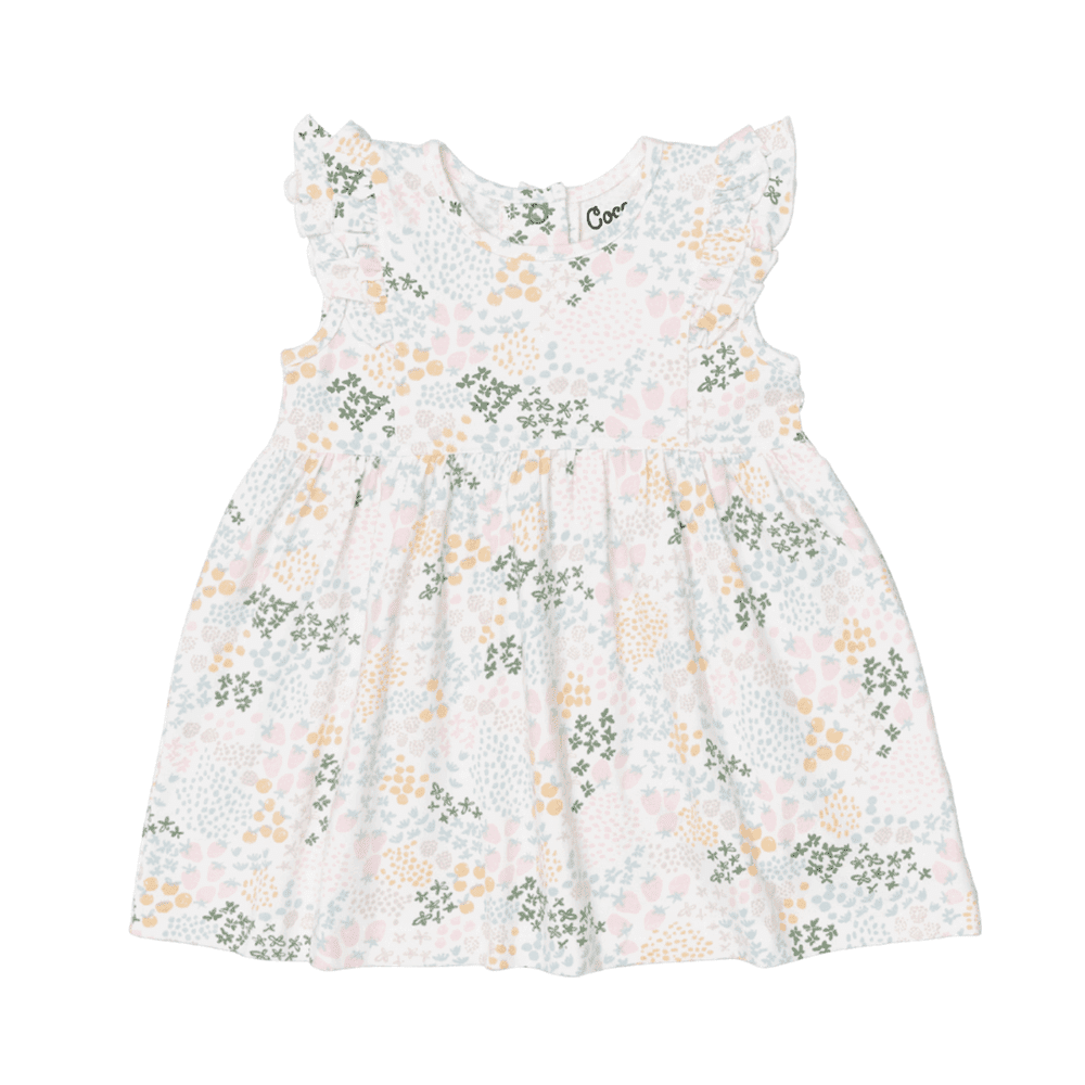 Coccoli Kid Cotton TENCEL™ Modal Dress Fruit Patch On Cream