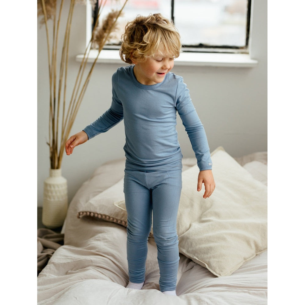 Coccoli Kid Long Sleeve Cotton TENCEL™ Modal Pyjamas Steel Blue Jersey