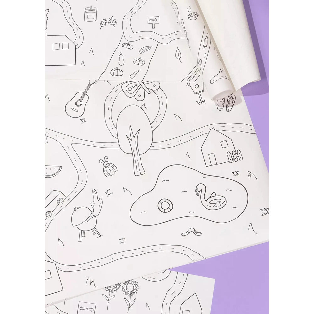 Detachable Seasons Sticky Coloring Poster Roll - 6 sheets