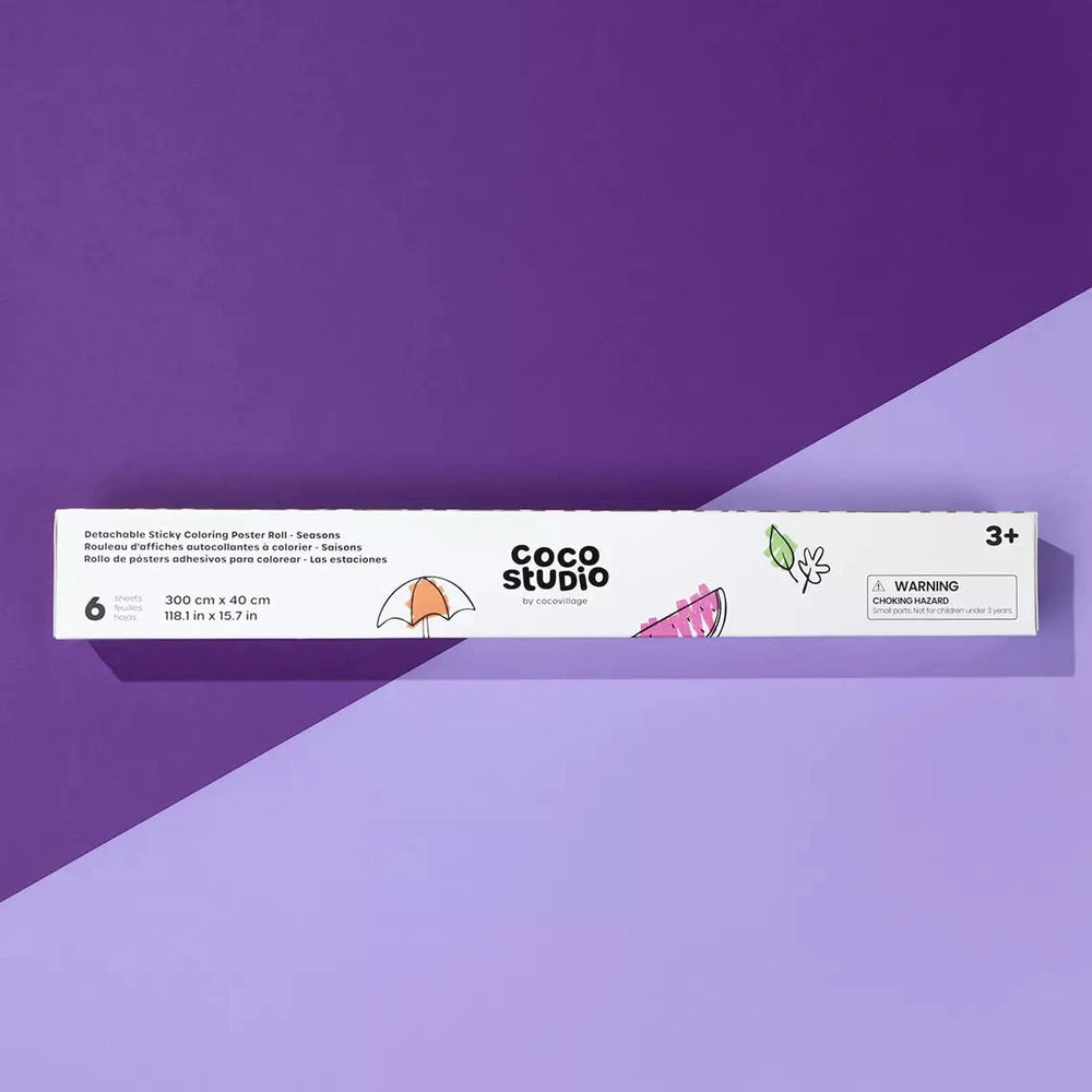 Detachable Seasons Sticky Coloring Poster Roll - 6 sheets